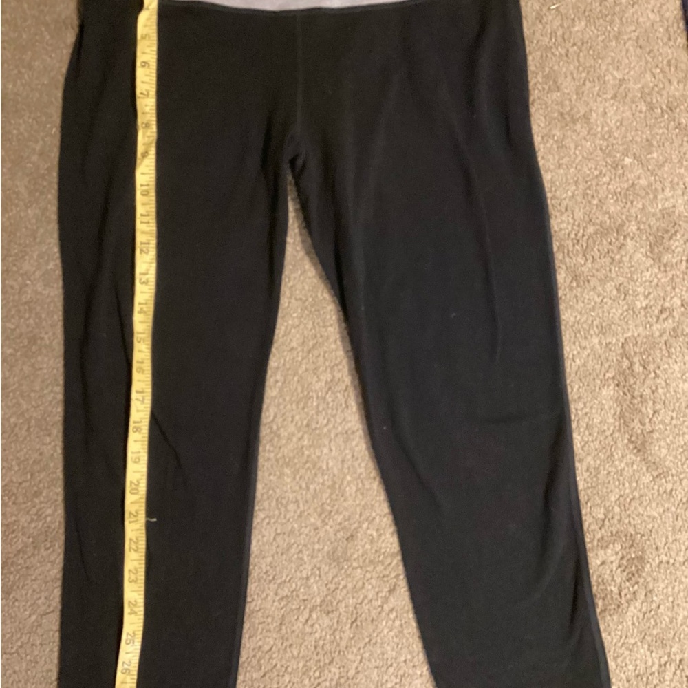 Lululemon High Rise Mid Length Pink Waistband Leggings Yoga Women's Size M